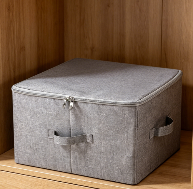 Folding Storage Boxes with Zip Lid 2 Pack - Image 2