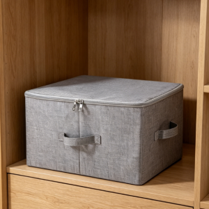 Folding Storage Boxes with Zip Lid 2 Pack