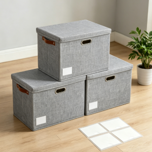 Large Collapsible Storage Bins with Lid 3 Pack