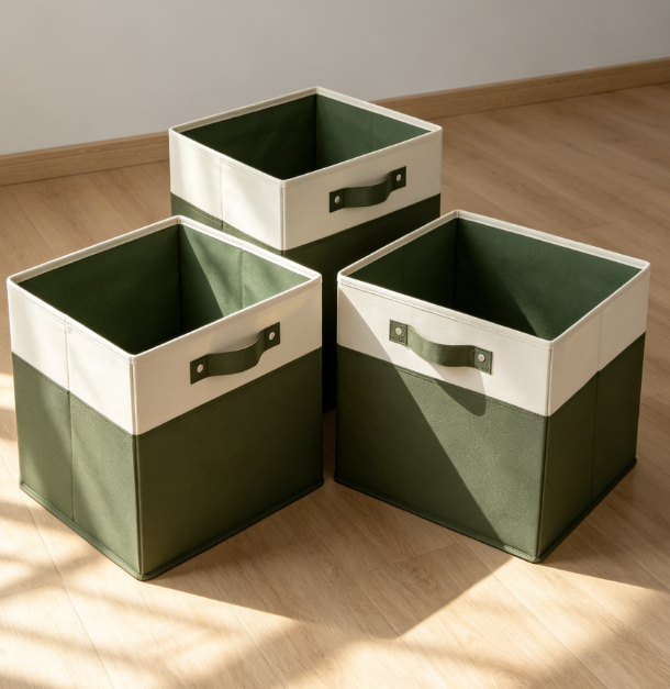 Foldable Cloth Storage Bins with Lid 2 Pack