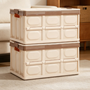 Foldable Plastic Storage Crate with Handle