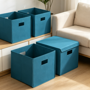Folding Storage Cubes with Handles Set of 2