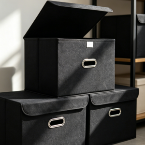 Fabric Storage Cube Bins with Lid 3 Pack